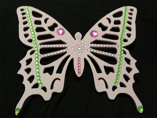 Silver & Green Butterfly Design Wall Decor